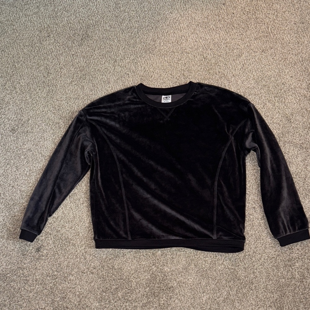 Athletic Works Velor Sweatshirt- Dark Grey